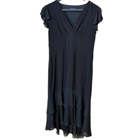 Tommy Hilfiger Dresses & Skirts - Tommy Hilfiger Women’s Flutter Sleeve High Low Tiered Skirt Dress Black Plus 14